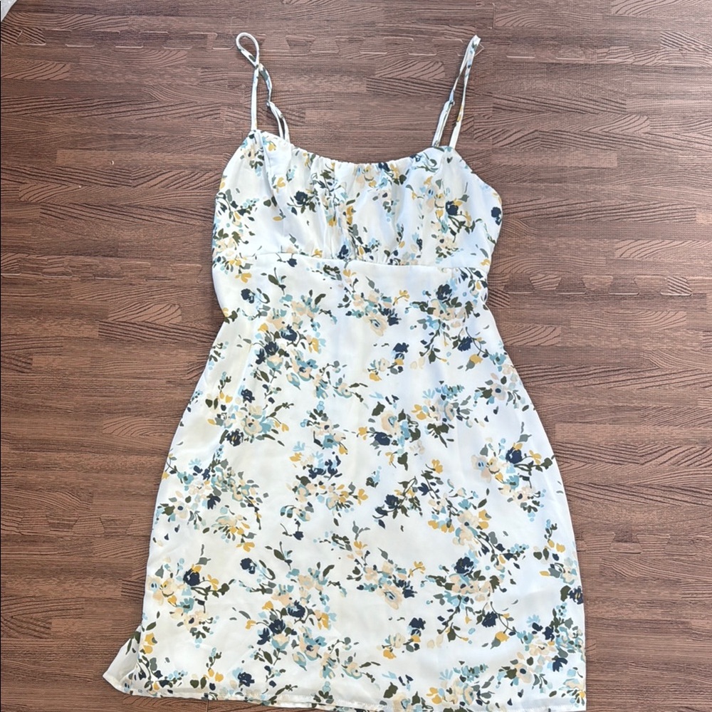 Abercrombie & Fitch Floral Mini Dress - White and Yellow